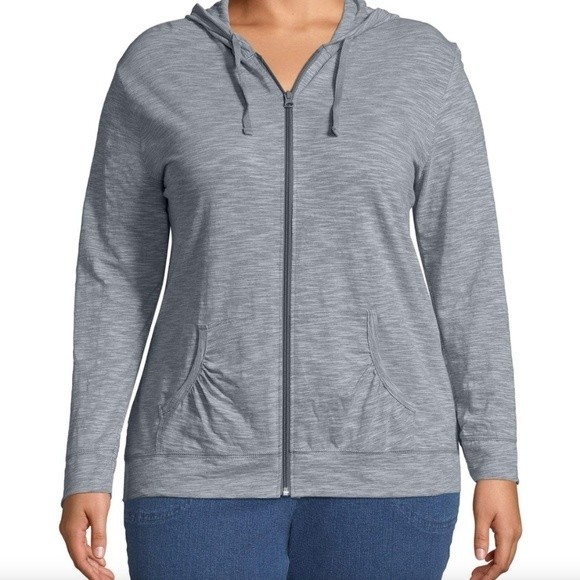Just My Size Women's Slubbed hoodie Gray Sz L - Picture 1 of 8
